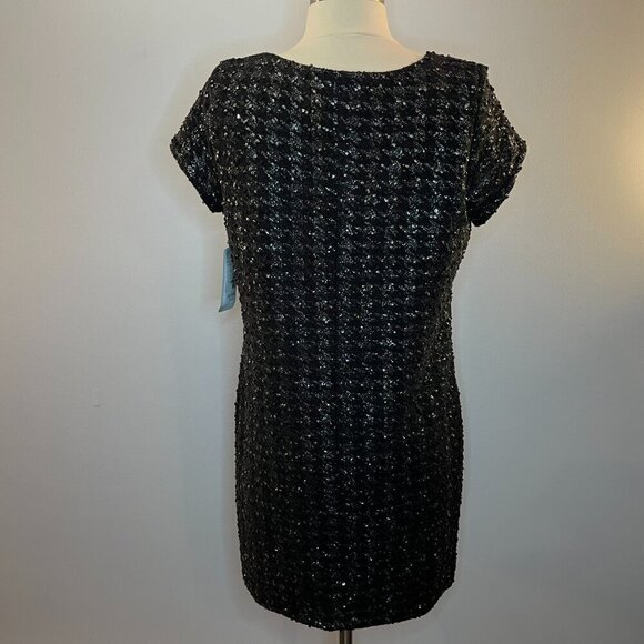 J.B.S. Women's Black/Silver Popcorn Knit Dress - Size 10 - NWT $90 - Picture 3 of 5